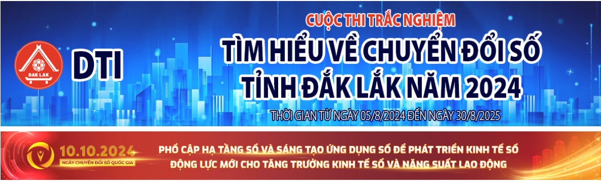 V/v Triển khai tổ chức Cuộc thi trắc nghiệm tìm hiểu về Chuyển đổi số tỉnh Đắk Lắk năm 2024